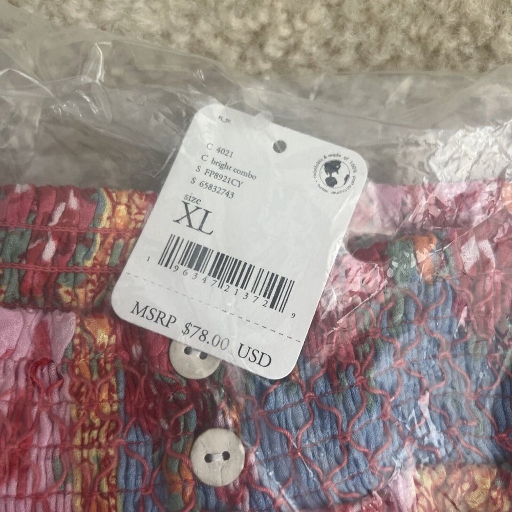 Free People Intimately Rule the World Boho Romper Size XL Bright Combo NWT - Picture 7 of 8